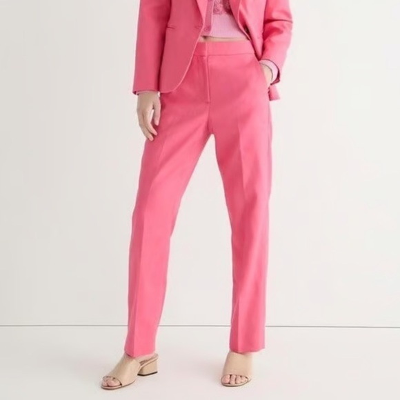 J. Crew Kate Straight Leg Linen Blend Pants Pink Size 4 C - Picture 1 of 8